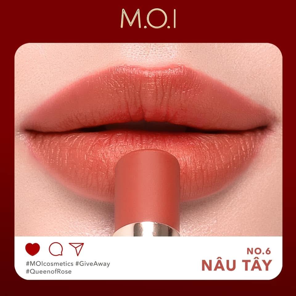 SON MÔI SÁP M.O.I VELVET MATTE QUEEN OF ROSE-duoc-ban-tai-Hương Linh's Cosmetics