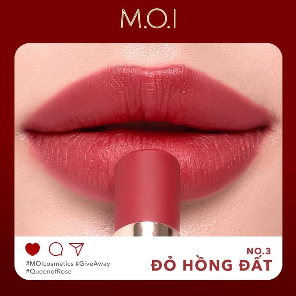 SON MÔI SÁP M.O.I VELVET MATTE QUEEN OF ROSE-duoc-ban-tai-Hương Linh's Cosmetics