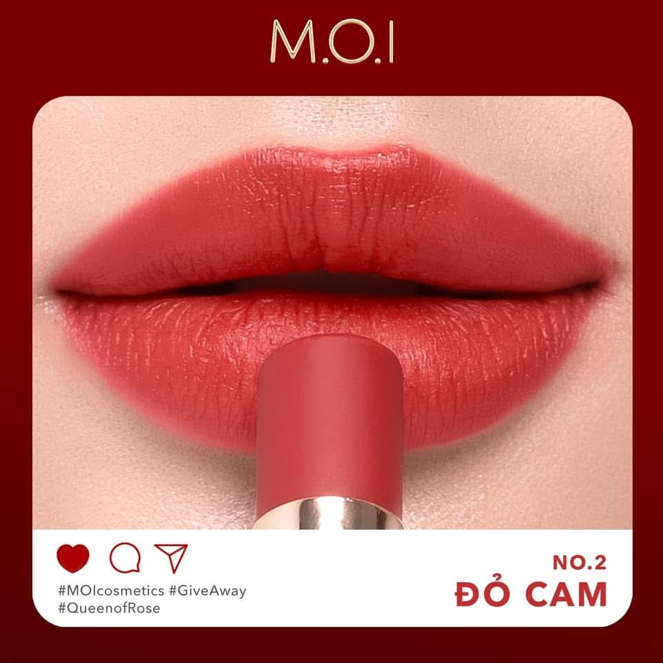 SON MÔI SÁP M.O.I VELVET MATTE QUEEN OF ROSE-duoc-ban-tai-Hương Linh's Cosmetics