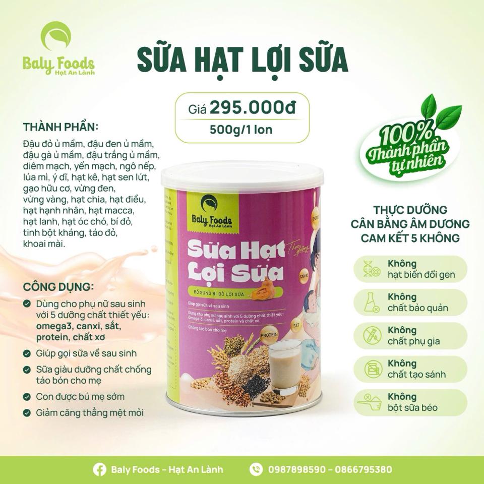 Sữa hạt lợi sữa Balyfoods-duoc-ban-tai-Nông sản Xanh