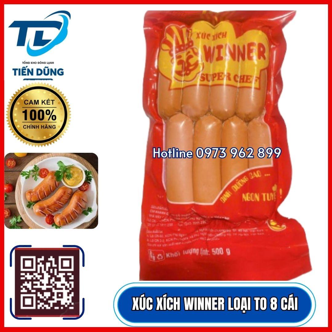 XÚC XÍCH WINNER lOẠI TO /GÓI 500G CÓ 8 CÁI-duoc-ban-tai-NPP XÚC XÍCH CP TIẾN DŨNG
