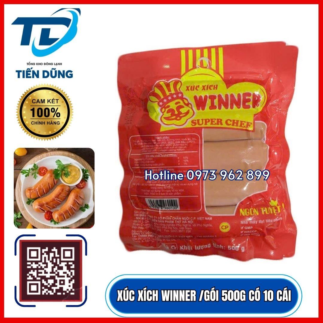 XÚC XÍCH WINNER /GÓI 500G CÓ 10 CÁI-duoc-ban-tai-NPP XÚC XÍCH CP TIẾN DŨNG