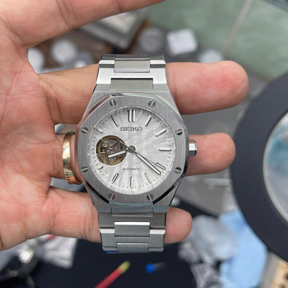 Seikomod AP 37mm open heart (xanh lá, xanh dương, đen, trắng, xanh tifany)-duoc-ban-tai-NGUYÊN độ đồng hồ (seikomod)