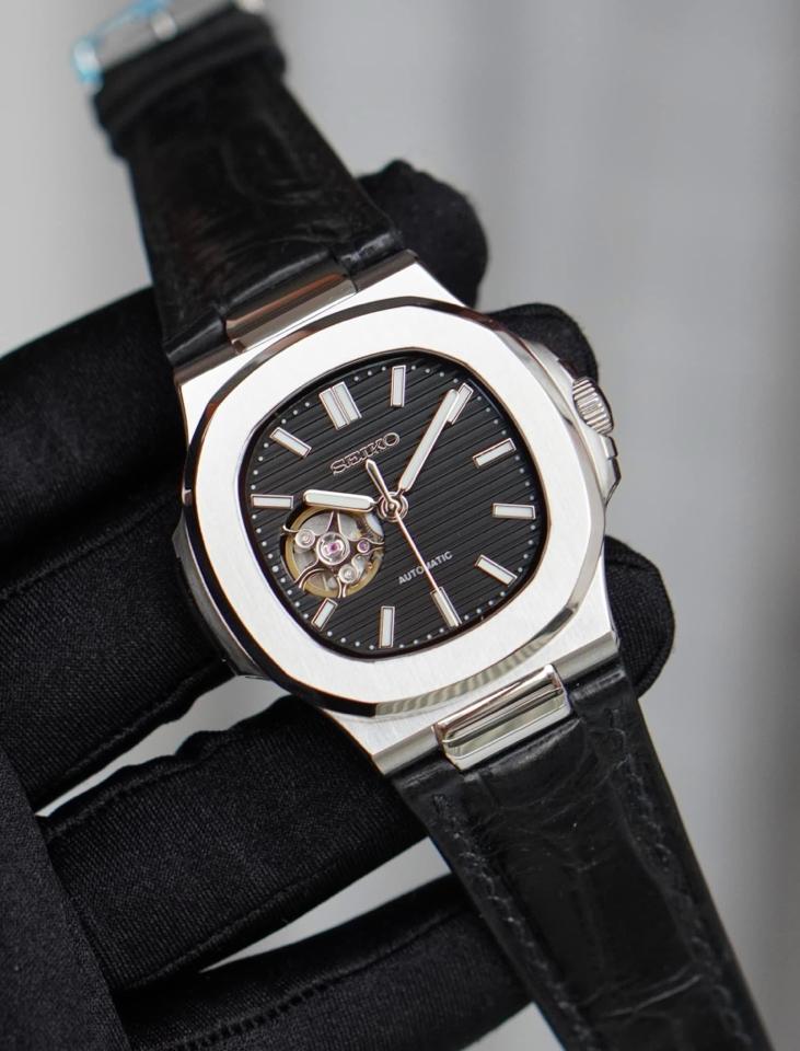 Seikomod nautilus 39,5mm (đen open hearth)-duoc-ban-tai-NGUYÊN độ đồng hồ (seikomod)