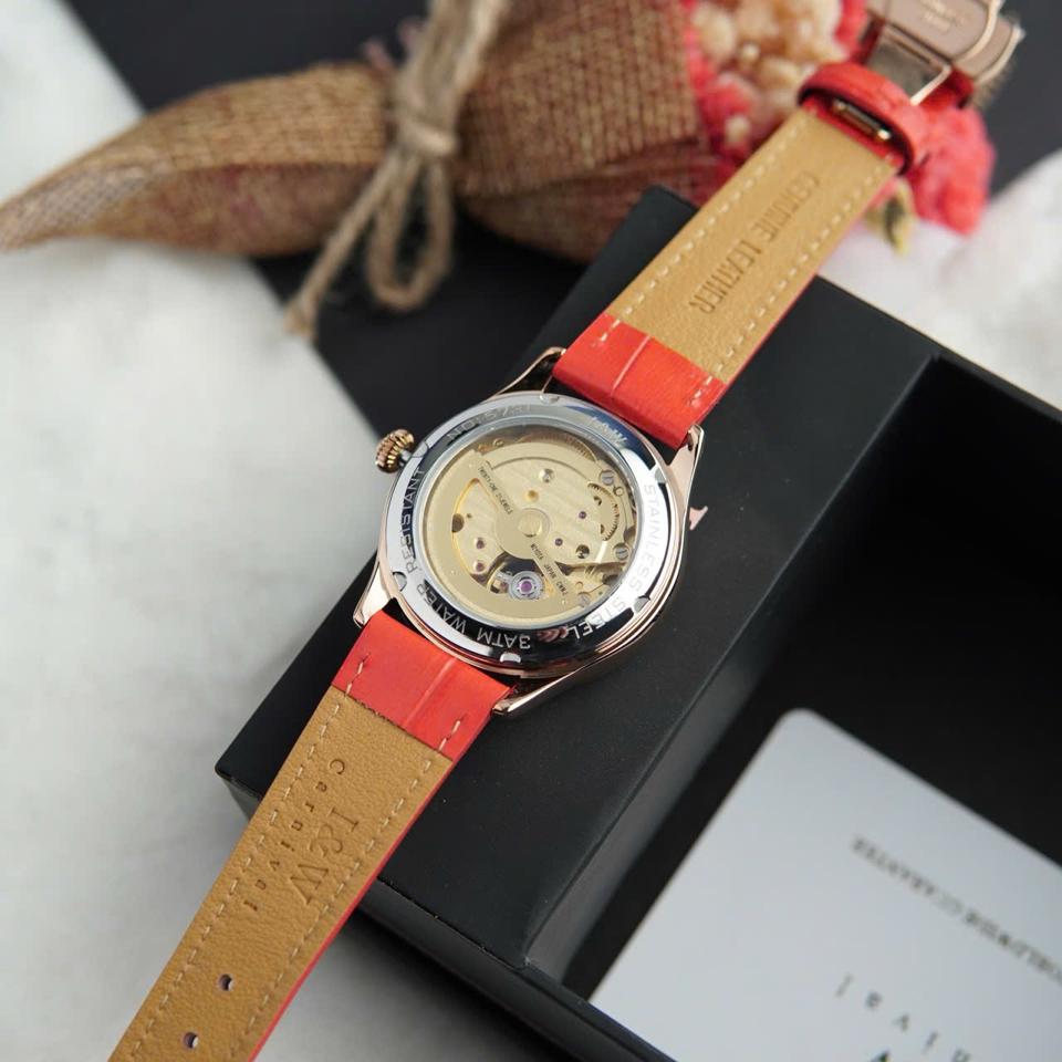 I&W Carnival IW573L 34mm nữ mặt xà cừ dây đỏ-duoc-ban-tai-NGUYÊN độ đồng hồ