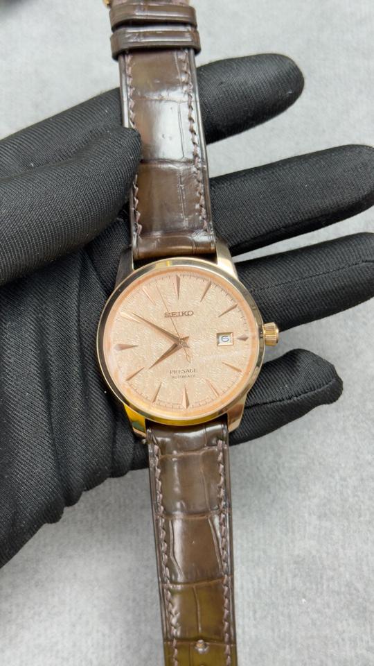 Seikomod Presage 40mm mặt cát cá hồi vàng hồng-duoc-ban-tai-NGUYÊN độ đồng hồ