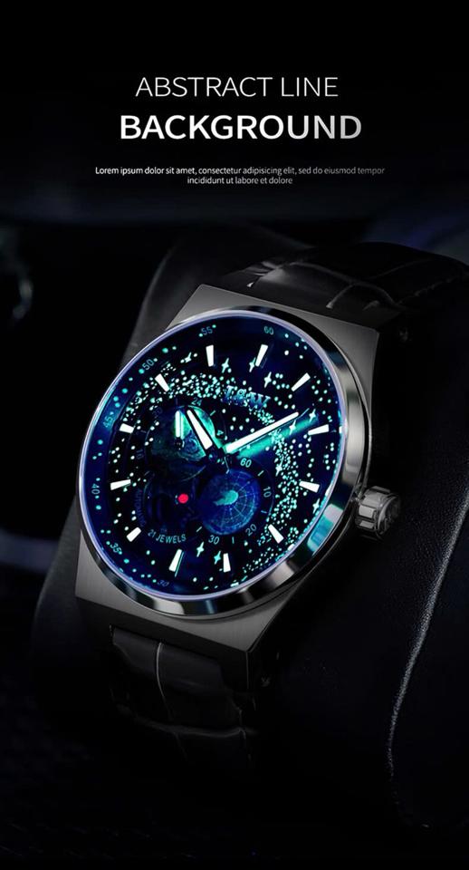 I&W Carnival Earth Blue Dial IW708G 41mm dây da-duoc-ban-tai-NGUYÊN độ đồng hồ (seikomod)