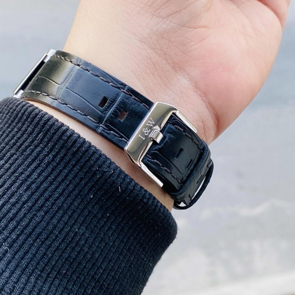 TIỂU HUBLOT I&W  CARNIVAL   IW55851   41mm viền trơn mặt trắng dây da-duoc-ban-tai-NGUYÊN độ đồng hồ (seikomod)