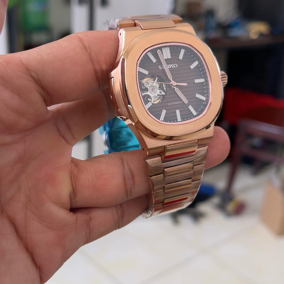 Seikomod nautilus 39,5mm socola-duoc-ban-tai-NGUYÊN độ đồng hồ (seikomod)