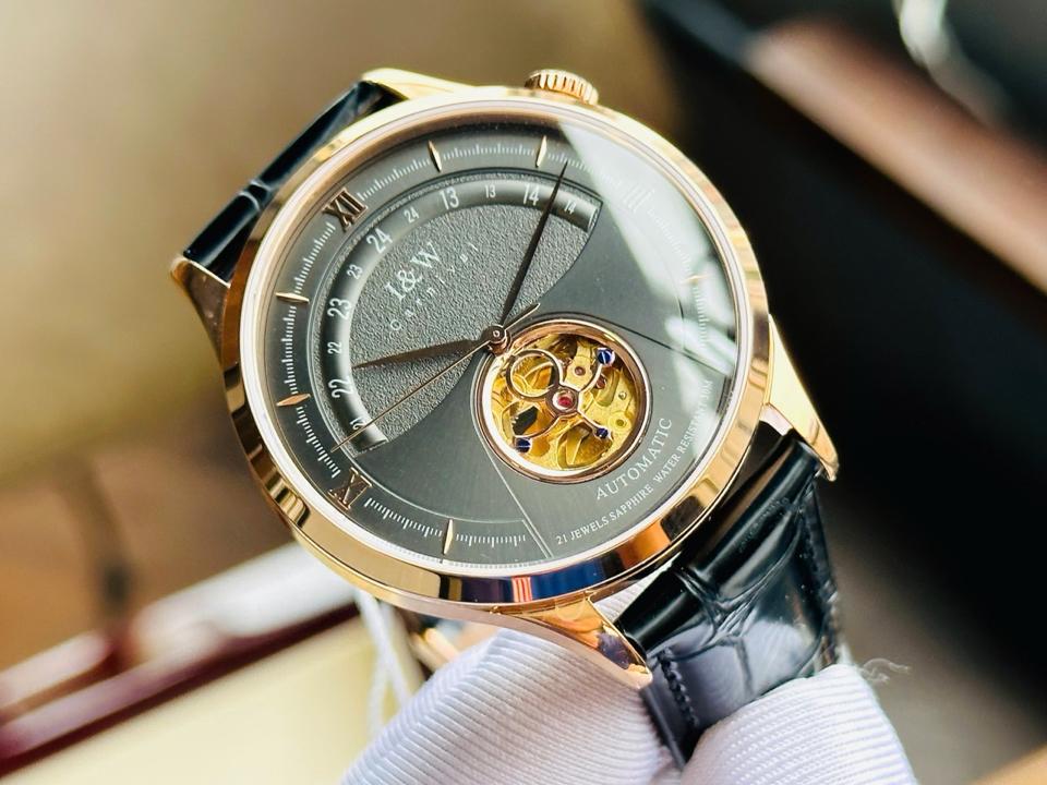 IW CANIVAL - IW525G 41mm mặt xám vàng hồng-duoc-ban-tai-NGUYÊN độ đồng hồ (seikomod)