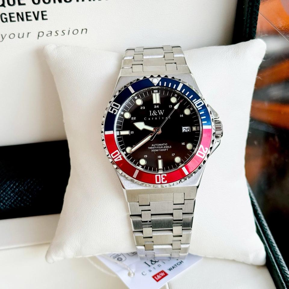 I&W Carnival 726G 41mm Pepsi-duoc-ban-tai-NGUYÊN độ đồng hồ (seikomod)