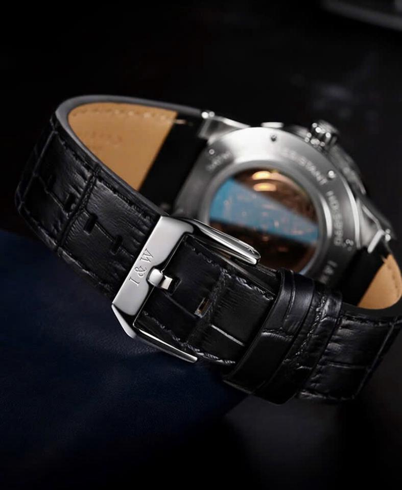 I&W Carnival Earth Blue Dial IW708G 41mm dây da-duoc-ban-tai-NGUYÊN độ đồng hồ (seikomod)