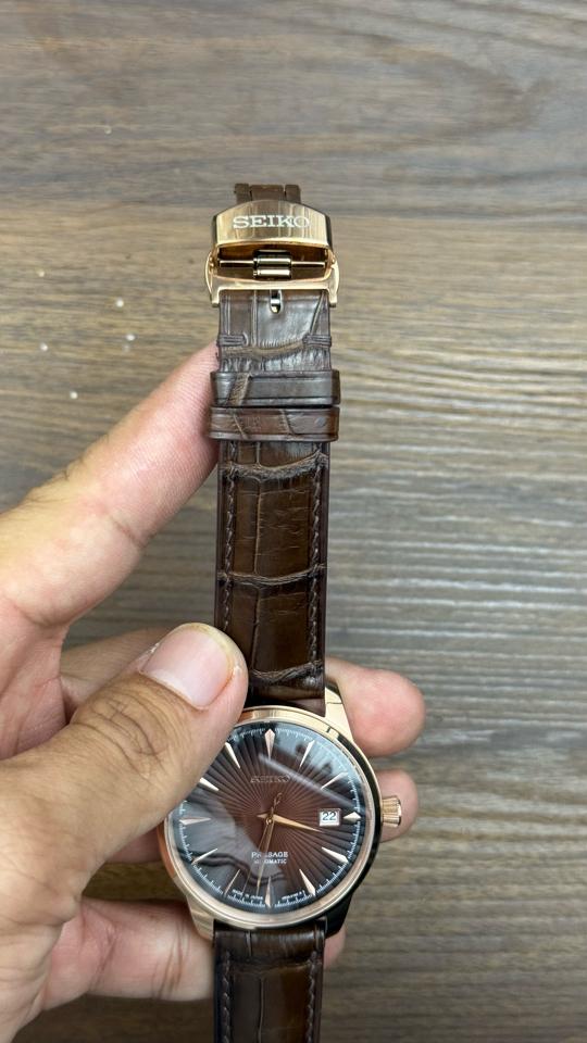 Seikomod Presage 40mm nâu vàng hồng-duoc-ban-tai-NGUYÊN độ đồng hồ (seikomod)
