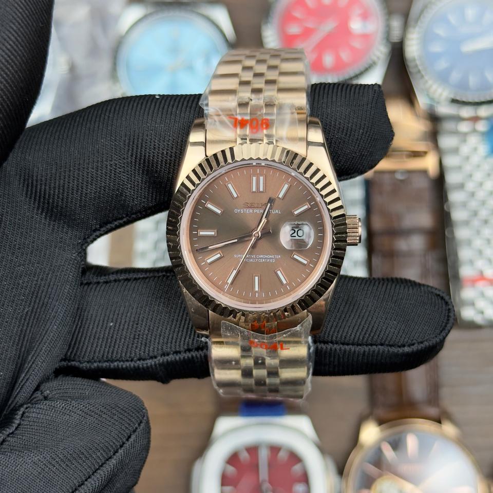 Seikomod DateJust 31mm full rose-duoc-ban-tai-NGUYÊN độ đồng hồ (seikomod)