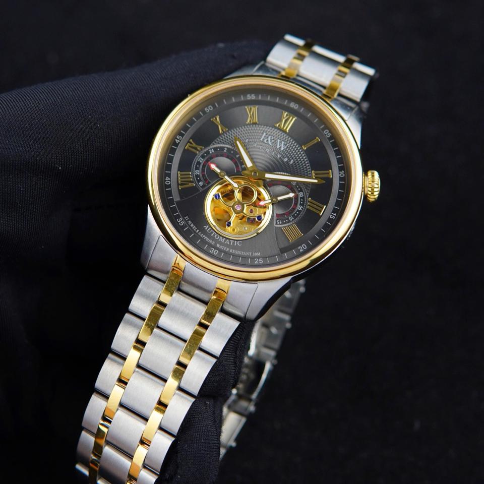 I&W CARNIVAL IW613G 41mm mặt đen-duoc-ban-tai-NGUYÊN độ đồng hồ (seikomod)