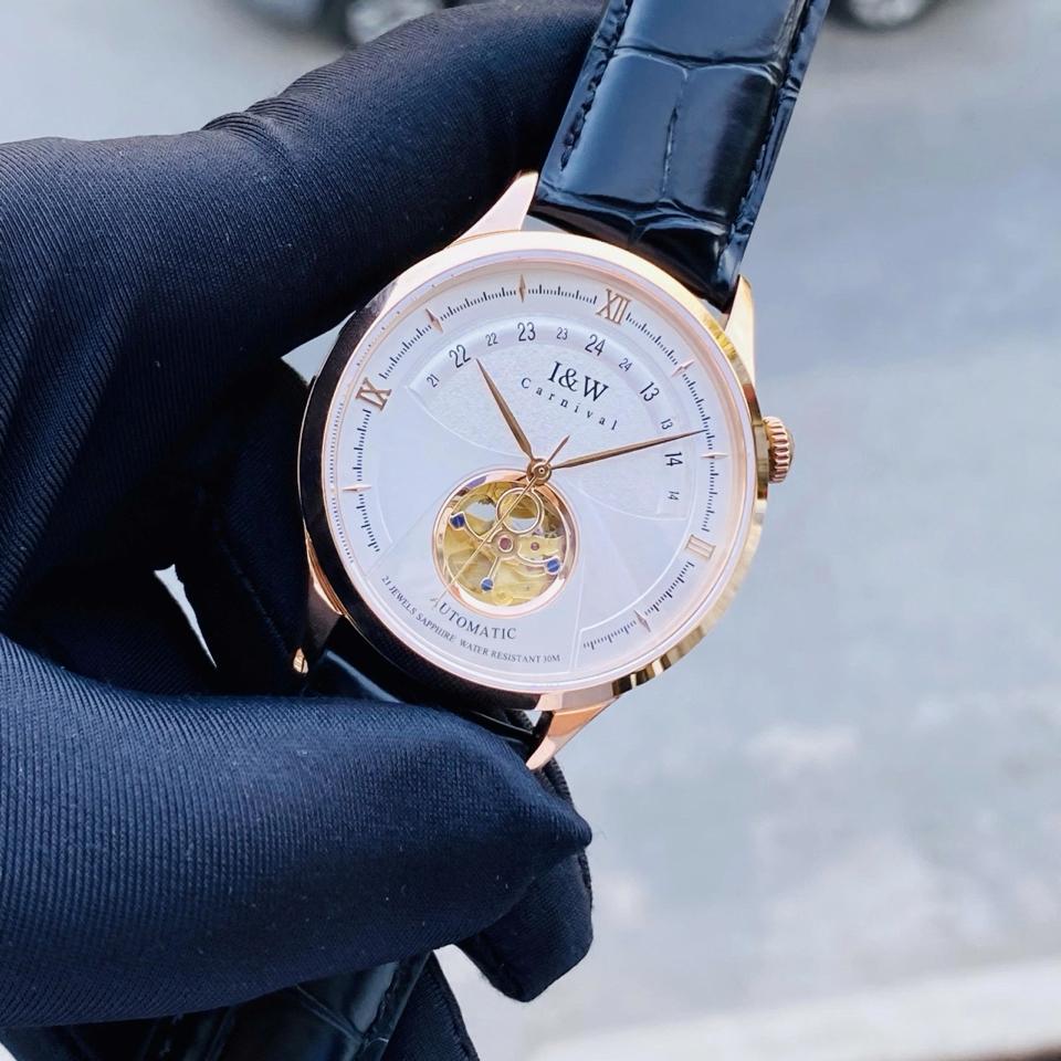 IW CANIVAL - IW525G 41mm trắng vàng hồng-duoc-ban-tai-NGUYÊN độ đồng hồ (seikomod)