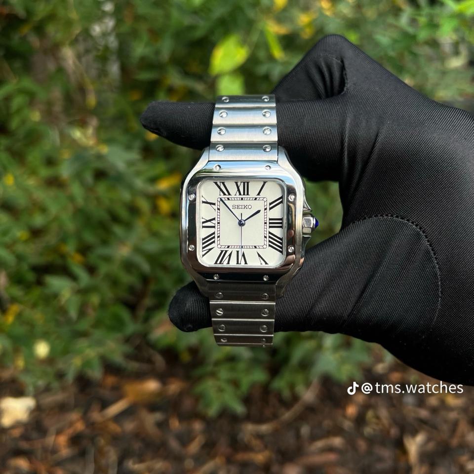 Seikomod Santos 38mm-duoc-ban-tai-NGUYÊN độ đồng hồ (seikomod)