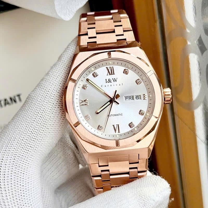 IW CARNIVAL IW751G 41mm vàng hồng mặt trắng-duoc-ban-tai-NGUYÊN độ đồng hồ (seikomod)