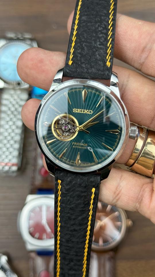 Seikomod Presage 40mm xanh lá open heart-duoc-ban-tai-NGUYÊN độ đồng hồ (seikomod)