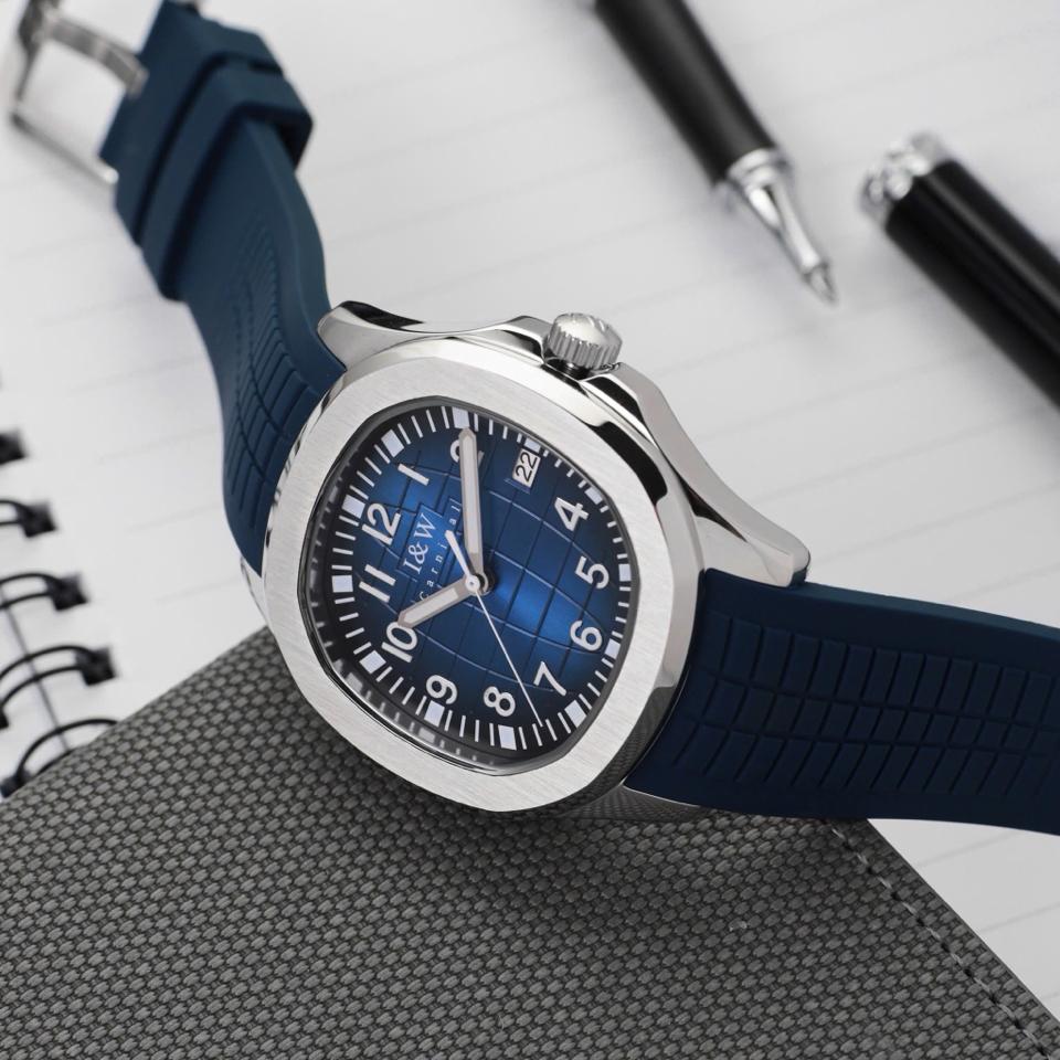 IW CANIVAL - IW722G (aquanuat) 40mm xanh dương navy-duoc-ban-tai-NGUYÊN độ đồng hồ (seikomod)