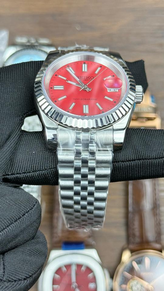 Seikomod DateJust đỏ-duoc-ban-tai-NGUYÊN độ đồng hồ (seikomod)