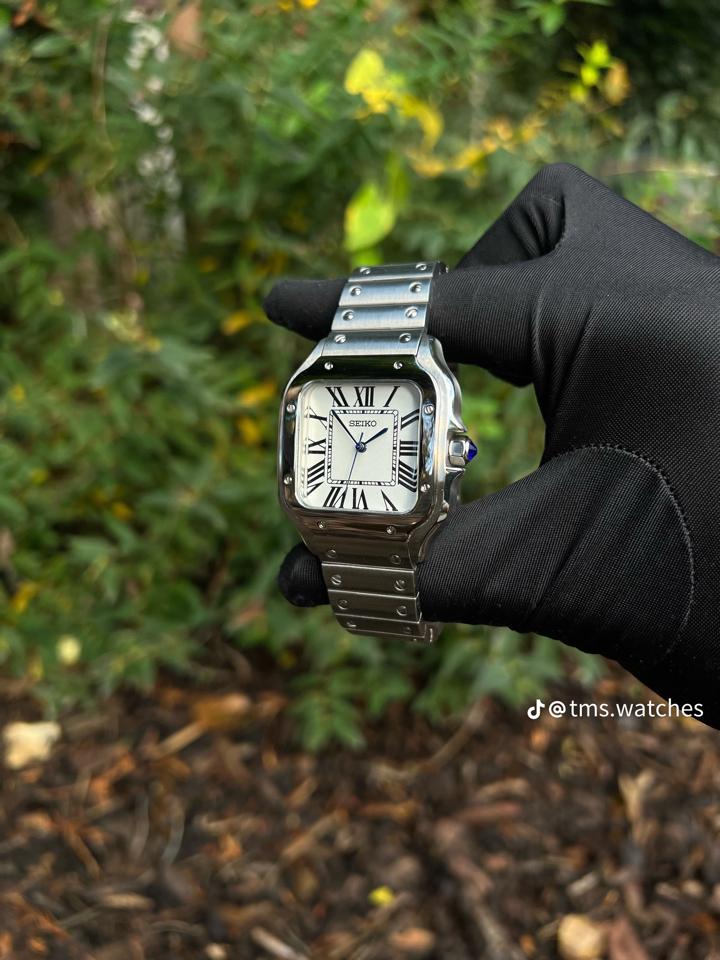 Seikomod Santos 38mm-duoc-ban-tai-NGUYÊN độ đồng hồ (seikomod)