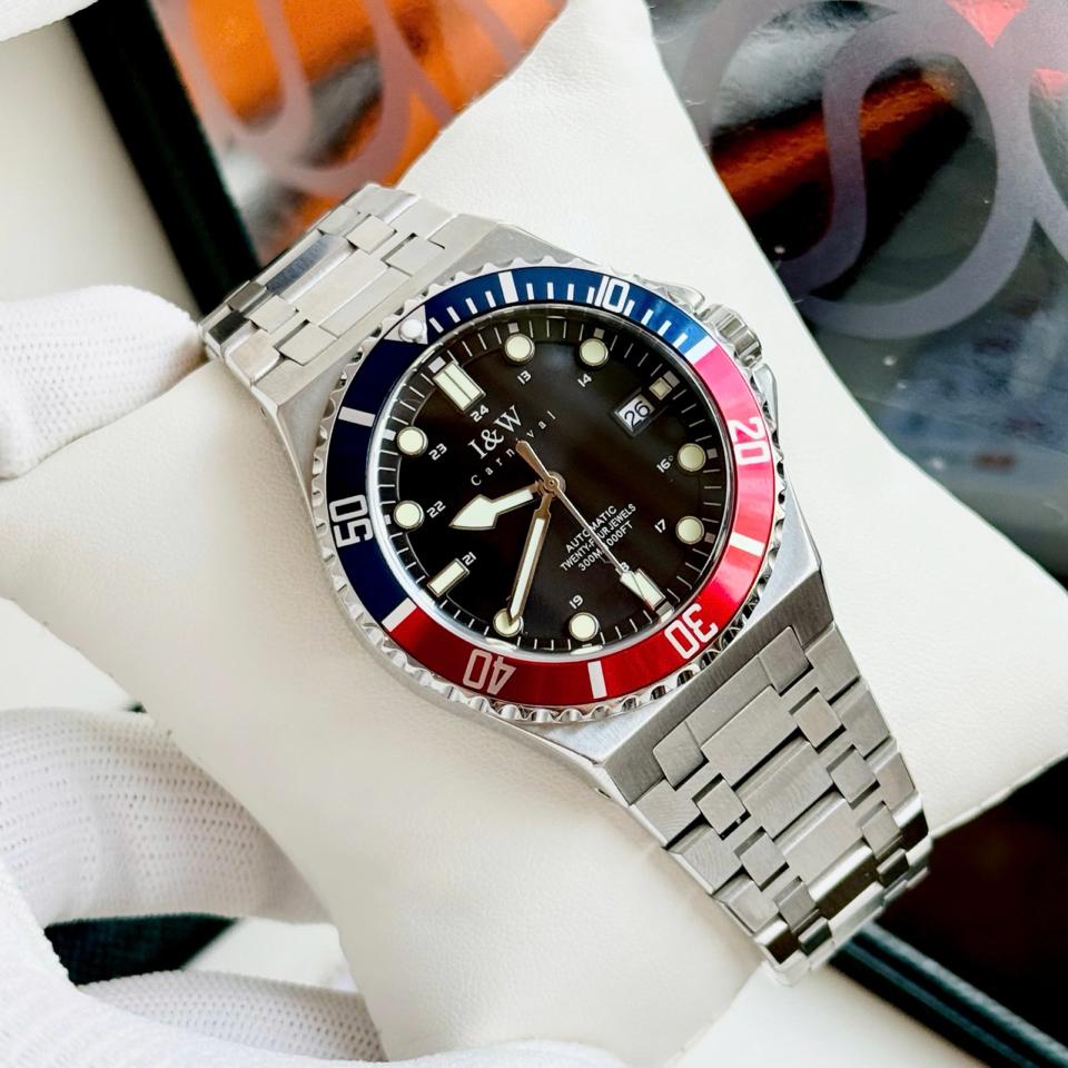 I&W Carnival 726G 41mm Pepsi-duoc-ban-tai-NGUYÊN độ đồng hồ (seikomod)