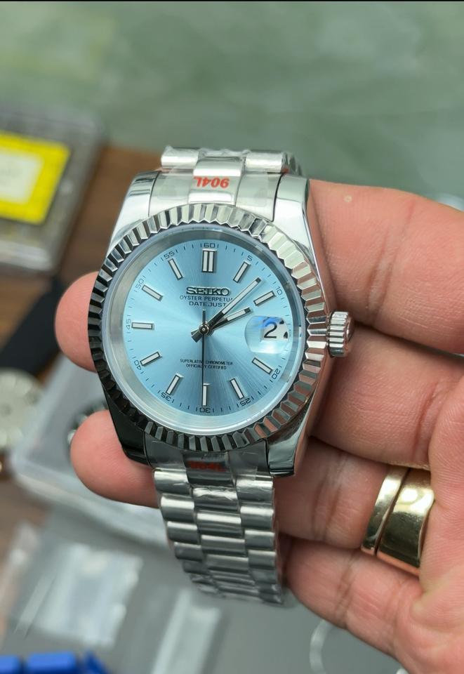 Seikomod DateJust xanh da trời-duoc-ban-tai-NGUYÊN độ đồng hồ (seikomod)