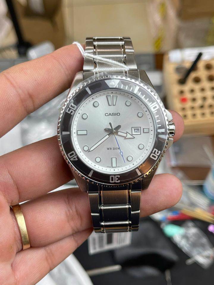 CASIO MDV-107D-7AVDF 42mm mặt trắng-duoc-ban-tai-NGUYÊN độ đồng hồ (seikomod)