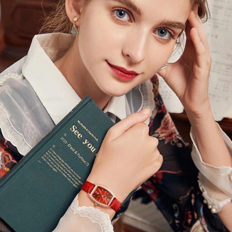 IW CANIVAL - IW537L nữ đỏ-duoc-ban-tai-NGUYÊN độ đồng hồ (seikomod)