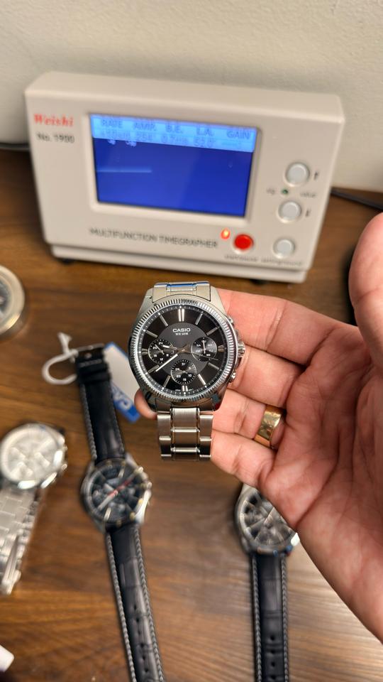 CASIO MTP-1375D-7AVDF 41mm mặt đen-duoc-ban-tai-NGUYÊN độ đồng hồ (seikomod)