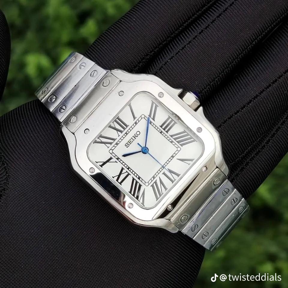 Seikomod Santos 38mm-duoc-ban-tai-NGUYÊN độ đồng hồ (seikomod)