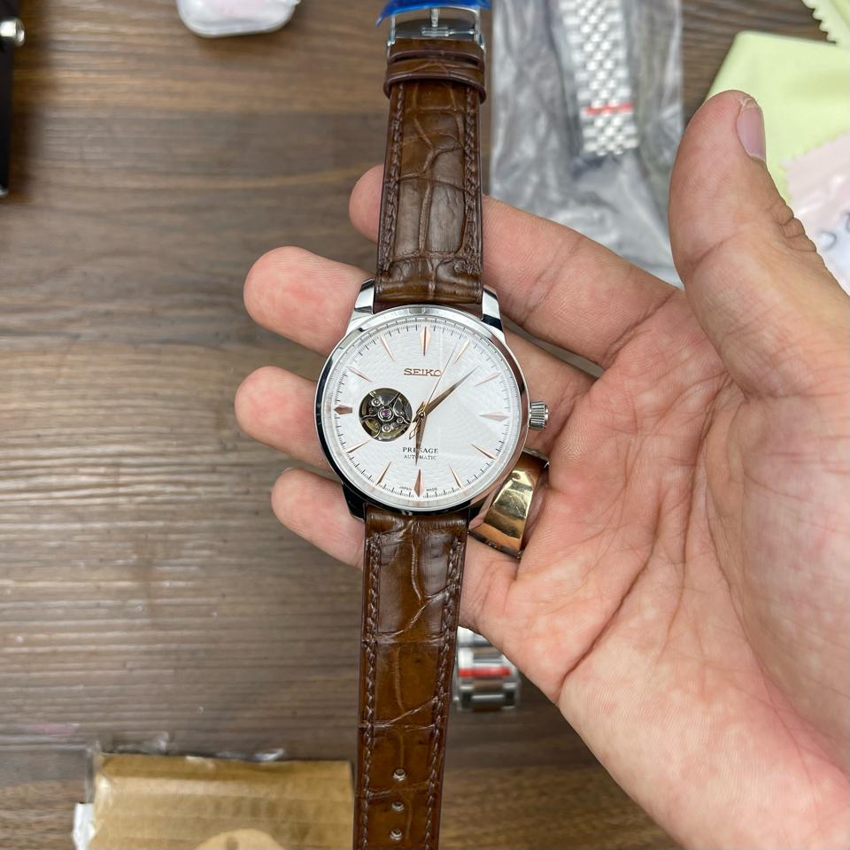 Seikomod Presage 40mm demi vàng hồng lộ tim-duoc-ban-tai-NGUYÊN độ đồng hồ (seikomod)