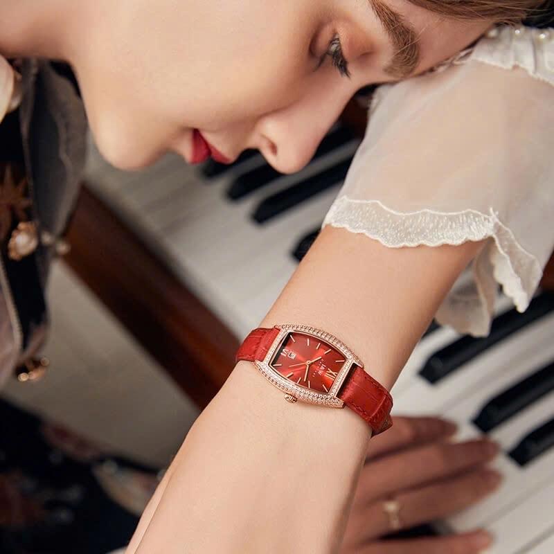 IW CANIVAL - IW537L nữ đỏ-duoc-ban-tai-NGUYÊN độ đồng hồ (seikomod)