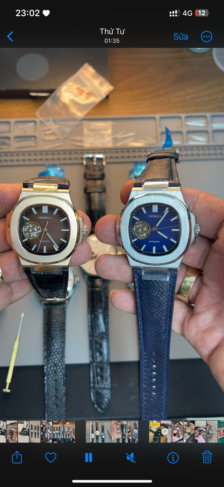 Seikomod nautilus 39,5mm (navy-open hearth- dây da)-duoc-ban-tai-NGUYÊN độ đồng hồ (seikomod)