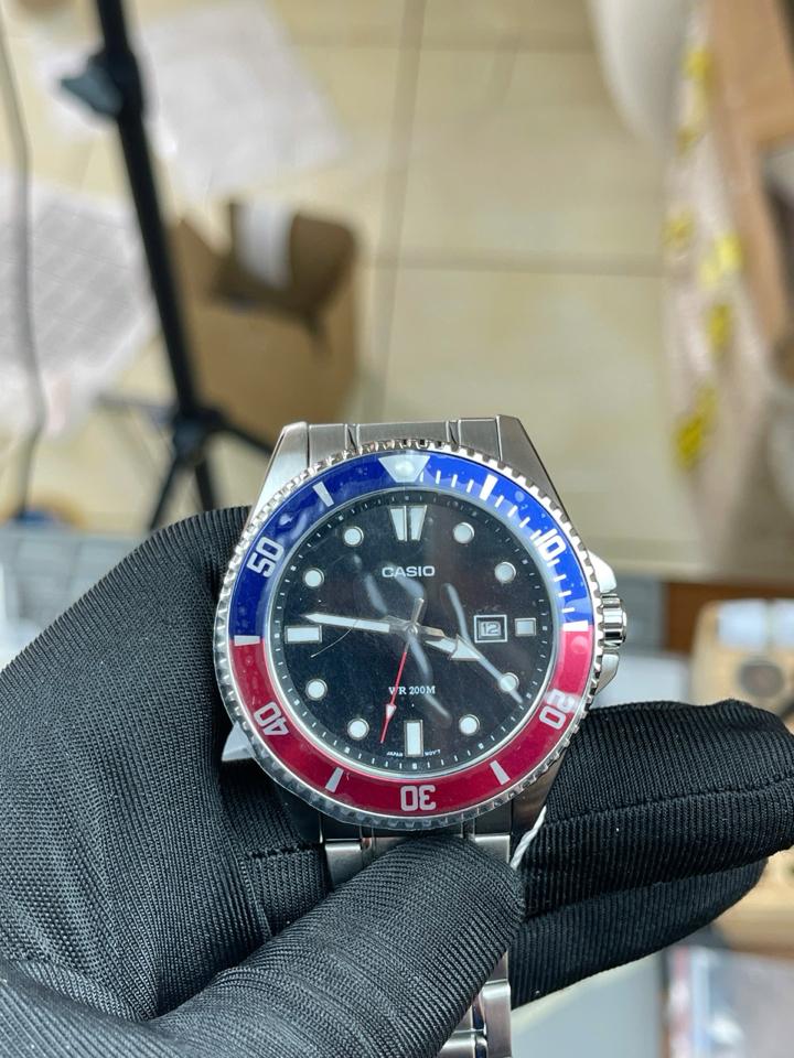 CASIO MDV-107D-1A3VDF 42mm pepsi -duoc-ban-tai-NGUYÊN độ đồng hồ (seikomod)