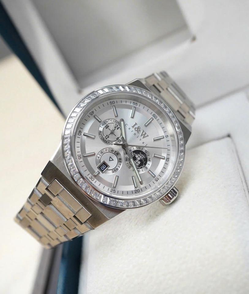 I&W CARNIVAL IW785G 41mm bạc-duoc-ban-tai-NGUYÊN độ đồng hồ (seikomod)