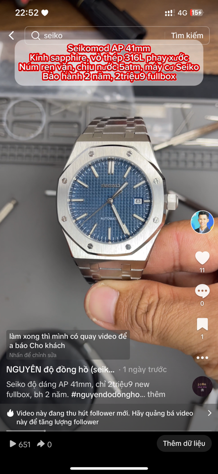 Seikomod AP 41mm xanh dương-duoc-ban-tai-NGUYÊN độ đồng hồ (seikomod)