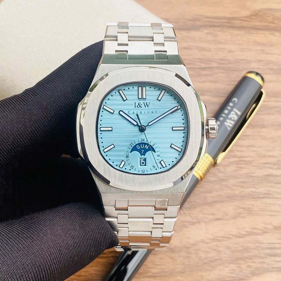 I&W Carnival IW735G xanh ngọc 41mm-duoc-ban-tai-NGUYÊN độ đồng hồ (seikomod)