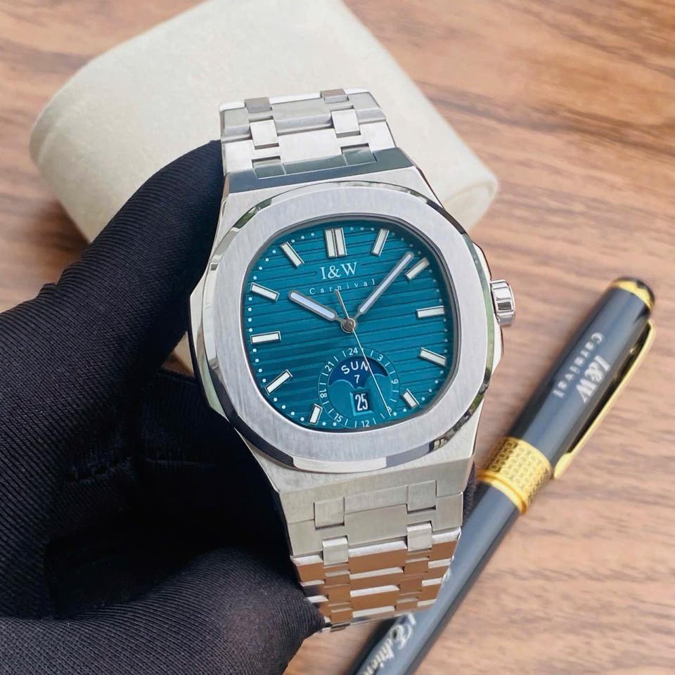 I&W Carnival IW735G xanh tiffany 41mm-duoc-ban-tai-NGUYÊN độ đồng hồ (seikomod)