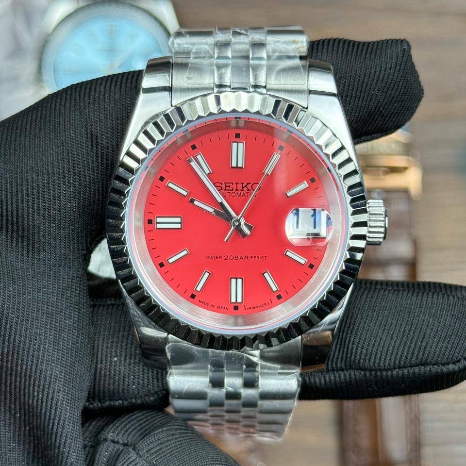 Seikomod DateJust đỏ-duoc-ban-tai-NGUYÊN độ đồng hồ (seikomod)