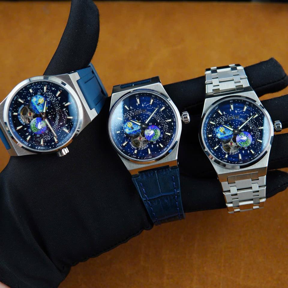 I&W Carnival Earth Blue Dial IW708G 41mm đủ loại dây-duoc-ban-tai-NGUYÊN độ đồng hồ (seikomod)