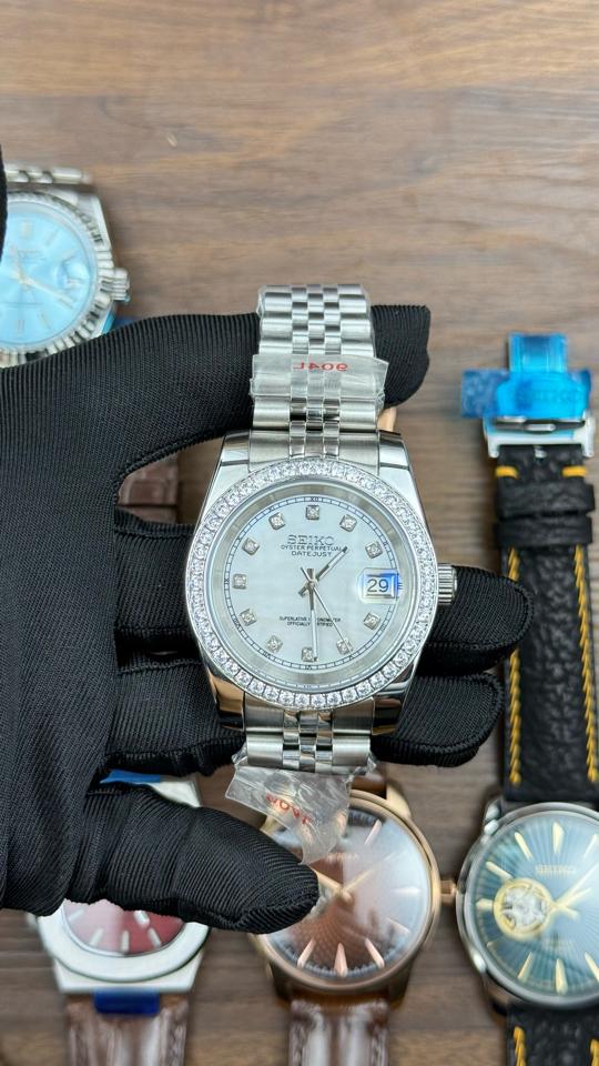 Seikomod DateJust xà cừ đá-duoc-ban-tai-NGUYÊN độ đồng hồ (seikomod)