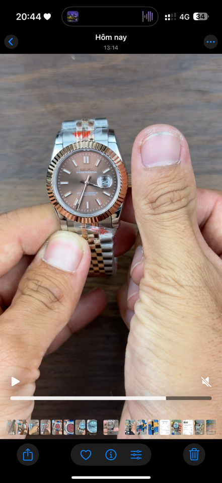 Seikomod DateJust nữ 31mm demi rose socola-duoc-ban-tai-NGUYÊN độ đồng hồ (seikomod)