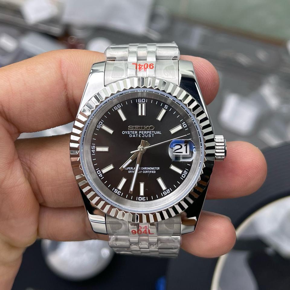 Seikomod Dayjust 40mm (đen-dạ quang)-duoc-ban-tai-NGUYÊN độ đồng hồ (seikomod)