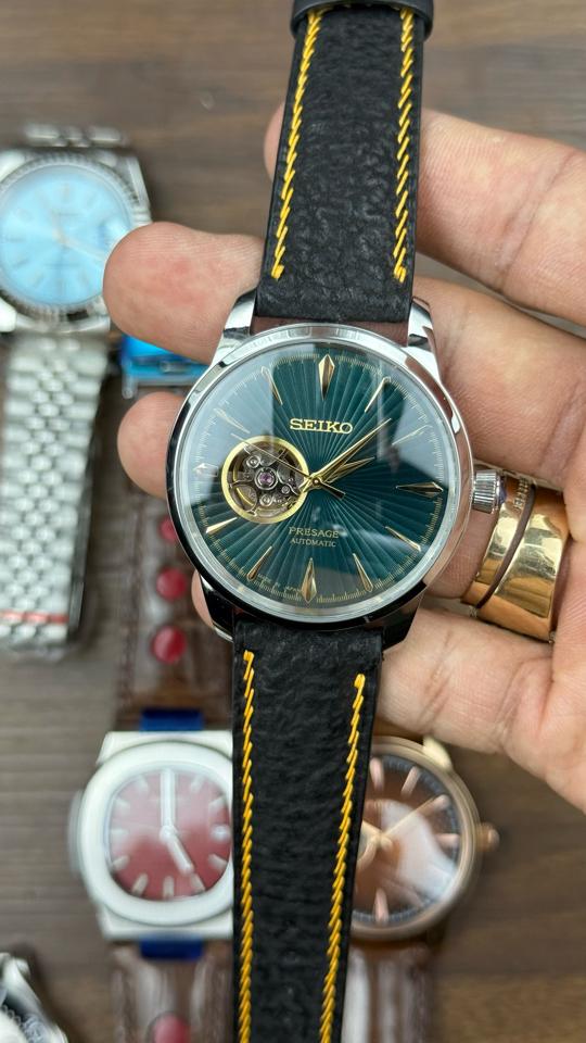 Seikomod Presage 40mm xanh lá open heart-duoc-ban-tai-NGUYÊN độ đồng hồ (seikomod)
