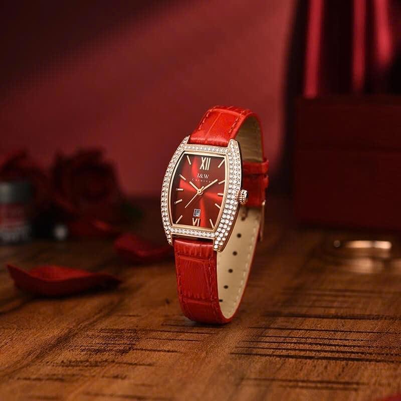 IW CANIVAL - IW537L nữ đỏ-duoc-ban-tai-NGUYÊN độ đồng hồ (seikomod)