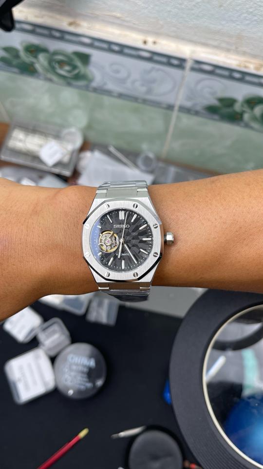 Seikomod AP 37mm open heart (xanh lá, xanh dương, đen, trắng, xanh tifany)-duoc-ban-tai-NGUYÊN độ đồng hồ (seikomod)