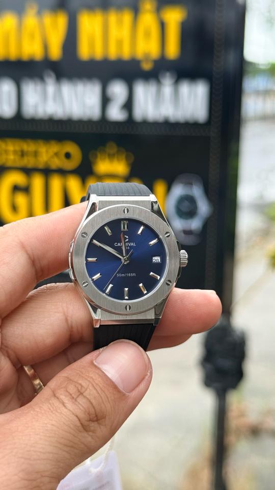 Carnival 8168L 34mm nữ mặt xanh-duoc-ban-tai-NGUYÊN độ đồng hồ (seikomod)