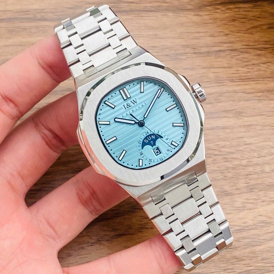 I&W Carnival IW735G xanh ngọc 41mm-duoc-ban-tai-NGUYÊN độ đồng hồ (seikomod)